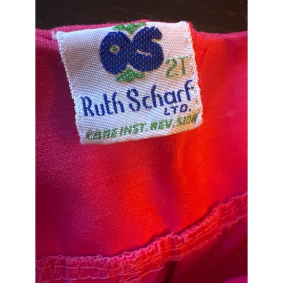 Toddler Girls 2T Ruth Scharf Pink Romper With Carrot Pocket Vintage 80s - Picture 4 of 5